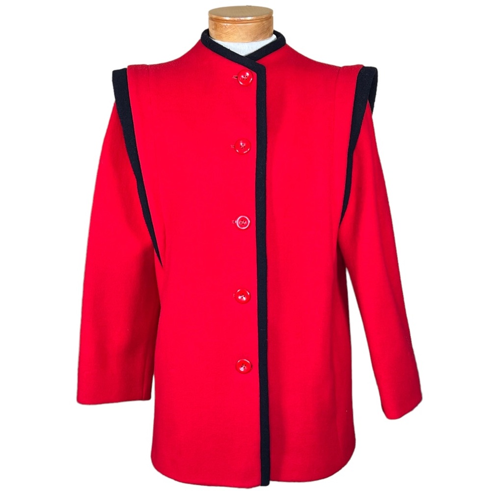 Royal Balkan Tailors Vintage Dead Stock Red & Black Wool Blazer Size 11 …